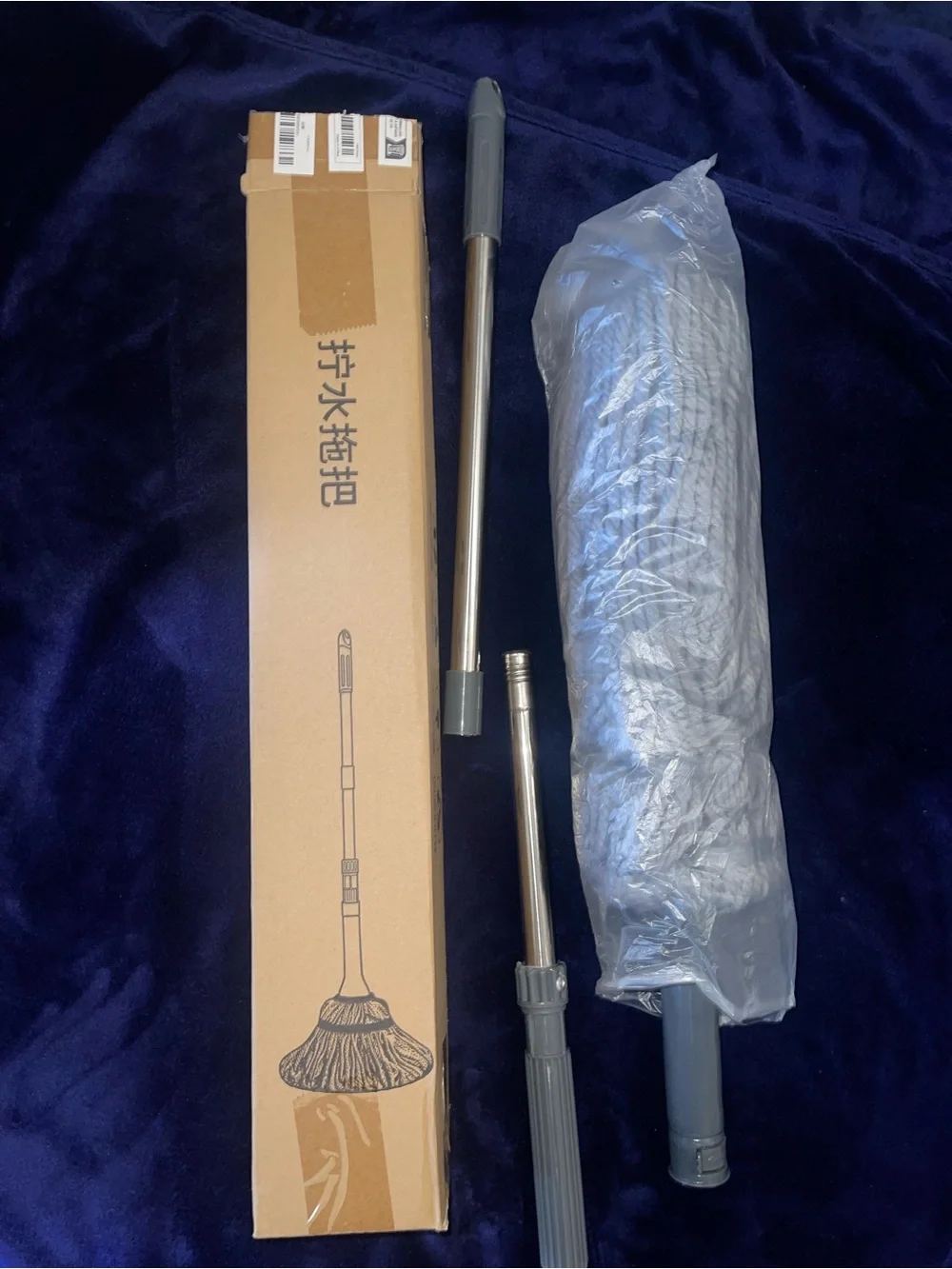 Gray Microfiber Spin Mop Kit with Replaceable Handle
